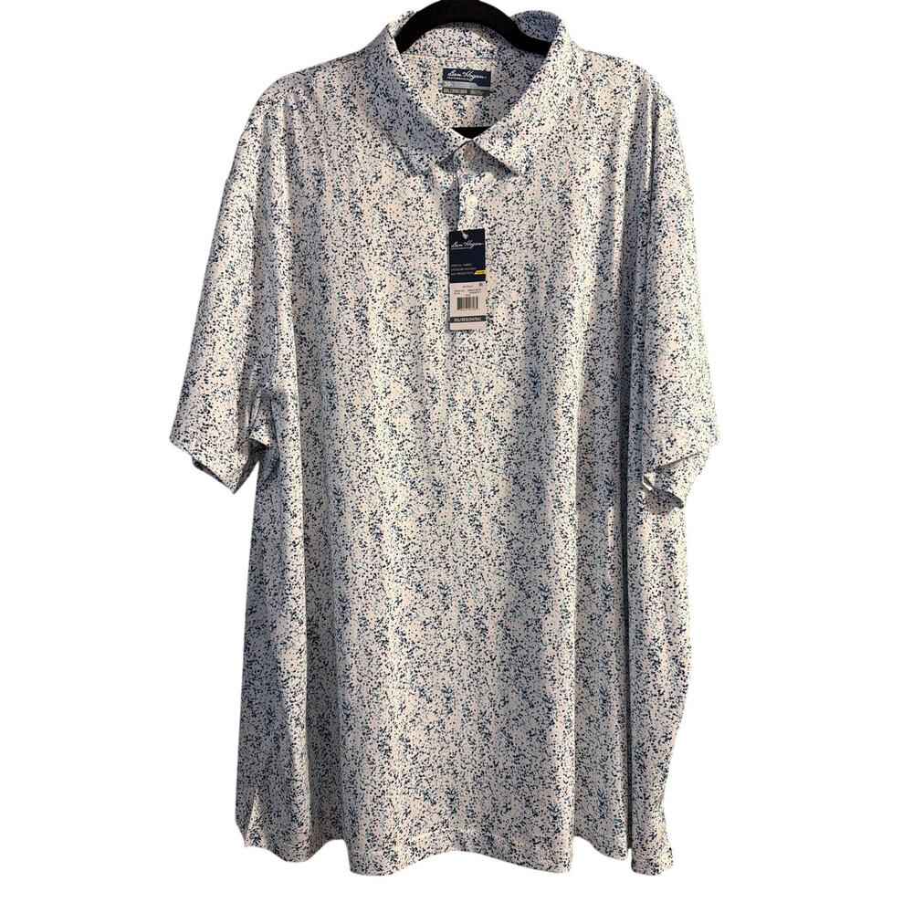 Ben Hogan Performance Men's White Speckled Short Sleeve Polo Shirt Size 3XL New